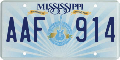 MS license plate AAF914