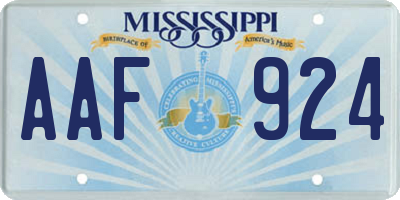 MS license plate AAF924