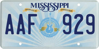 MS license plate AAF929