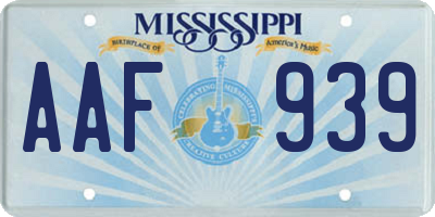 MS license plate AAF939