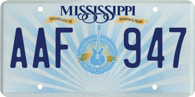 MS license plate AAF947