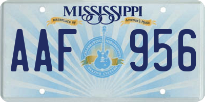 MS license plate AAF956