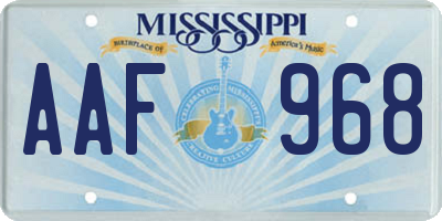 MS license plate AAF968