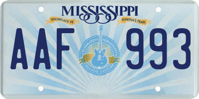 MS license plate AAF993