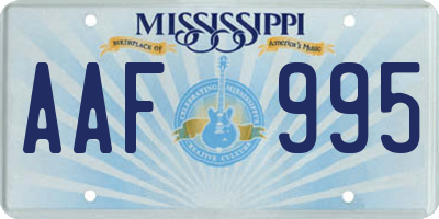 MS license plate AAF995