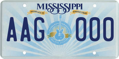 MS license plate AAG000