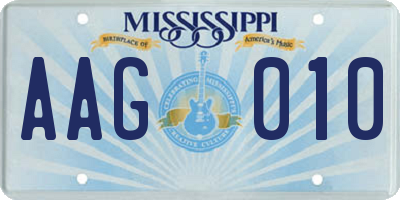 MS license plate AAG010