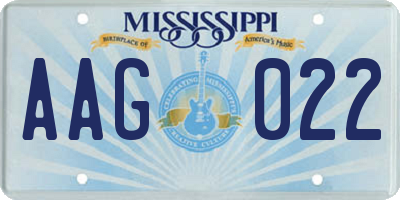 MS license plate AAG022