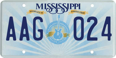 MS license plate AAG024