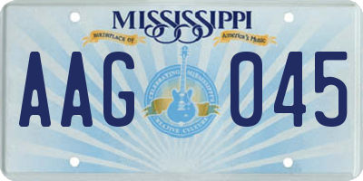 MS license plate AAG045