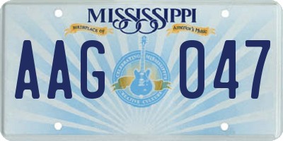MS license plate AAG047