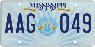 MS license plate AAG049