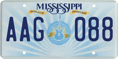 MS license plate AAG088