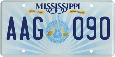 MS license plate AAG090