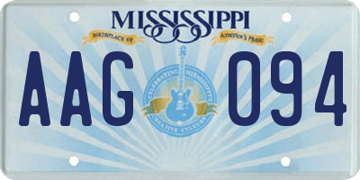 MS license plate AAG094