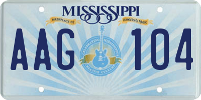 MS license plate AAG104