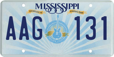 MS license plate AAG131