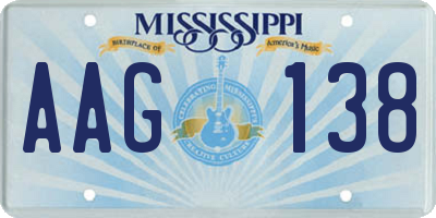 MS license plate AAG138