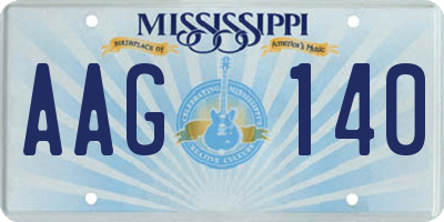 MS license plate AAG140
