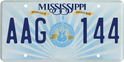 MS license plate AAG144