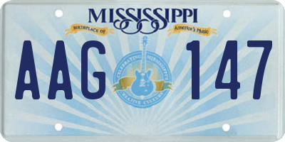 MS license plate AAG147