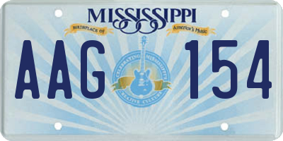 MS license plate AAG154