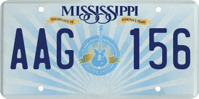 MS license plate AAG156