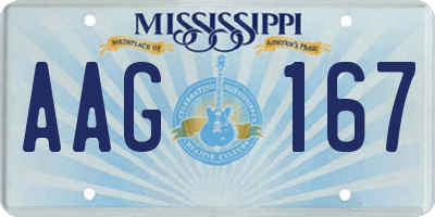 MS license plate AAG167