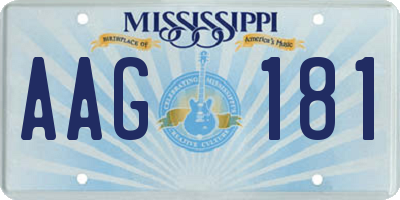 MS license plate AAG181