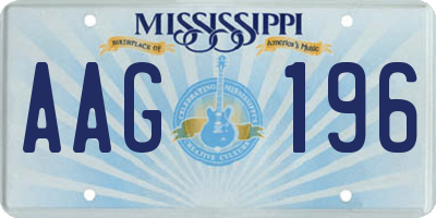 MS license plate AAG196