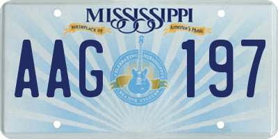 MS license plate AAG197