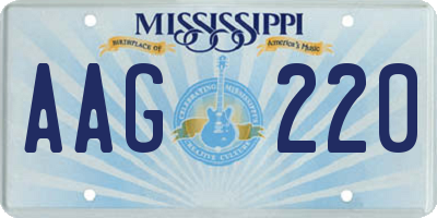 MS license plate AAG220