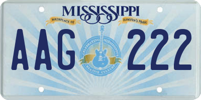MS license plate AAG222
