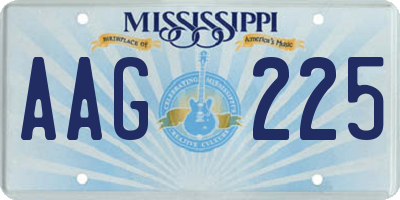 MS license plate AAG225