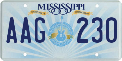MS license plate AAG230