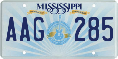 MS license plate AAG285