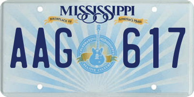 MS license plate AAG617