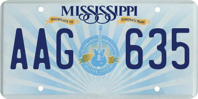MS license plate AAG635