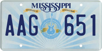 MS license plate AAG651