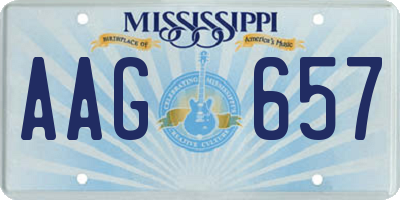 MS license plate AAG657
