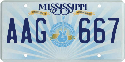 MS license plate AAG667