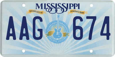 MS license plate AAG674