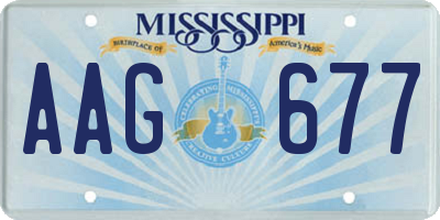 MS license plate AAG677