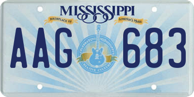 MS license plate AAG683
