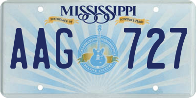 MS license plate AAG727