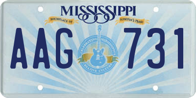 MS license plate AAG731
