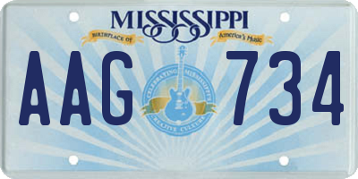 MS license plate AAG734