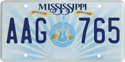 MS license plate AAG765