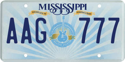 MS license plate AAG777