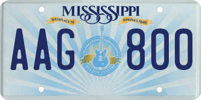 MS license plate AAG800